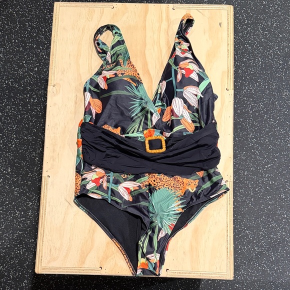 Odizli Other - Floral Black One Piece Swimsuit